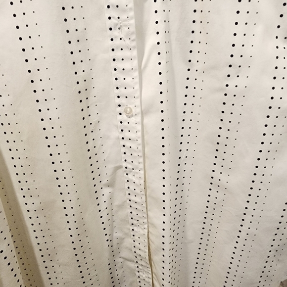 Liz Clairbone white and black Polka Dot long Sleeves plus size cotton blouse 16 - Picture 4 of 11